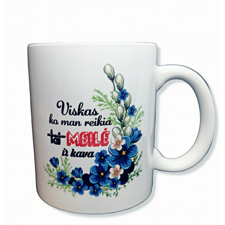 Puodelis su užrašu