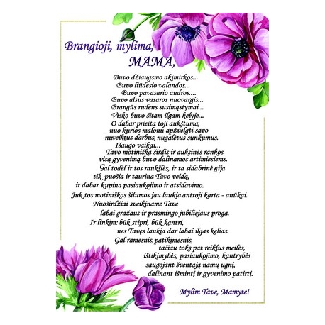 SVEIKINIMAS MAMAI 50