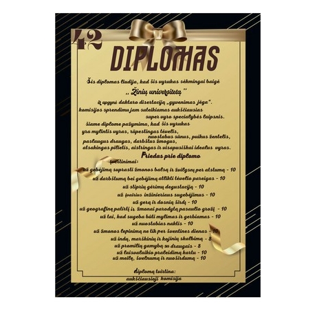 DIPLOMAS VYRUI, 42-Ų METŲ PROGA