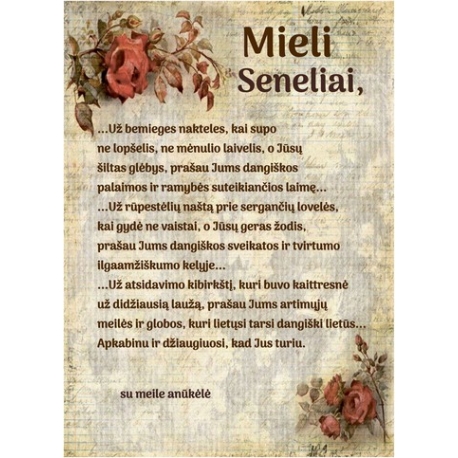 PADĖKA SENELIAMS