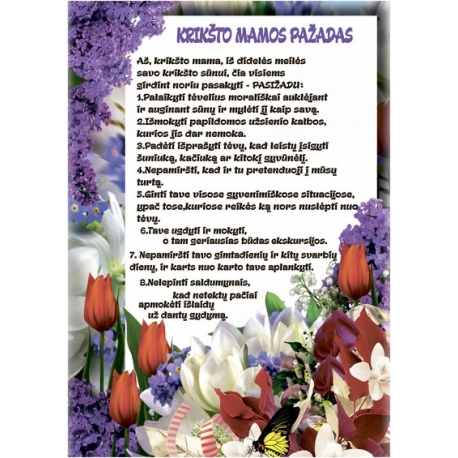 KRIKŠTO MAMOS PASIŽADĖJIMAS SŪNELIUI