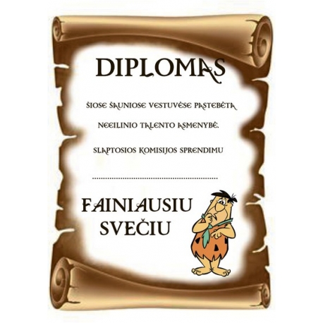 DIPLOMAS FAINIAUSIAM SVEČIUI