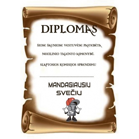DIPLOMAS MANDAGIAUSIAM SVEČIUI