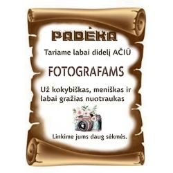 PADĖKA FOTOGRAFAMS