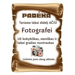 PADĖKA FOTOGRAFEI