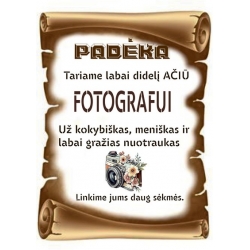 PADĖKA FOTOGRAFUI