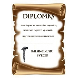 DIPLOMAS BALSINGIAUSIAM SVEČIUI