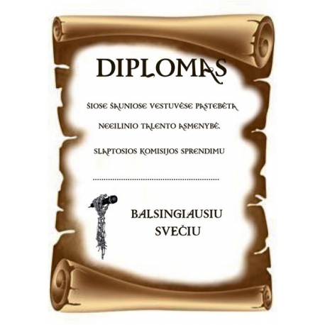 DIPLOMAS BALSINGIAUSIAM SVEČIUI