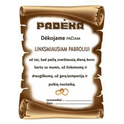 PADĖKA LINKSMIAUSIAM PABROLIUI