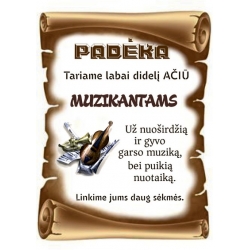 PADĖKA MUZIKANTAMS