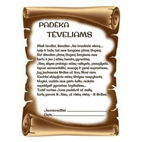 PADĖKA TĖVELIAMS