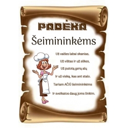 PADĖKA ŠEIMININKĖMS