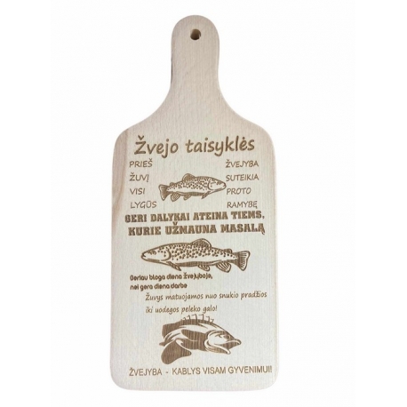 PJAUSTYMO LENTELĖ - ŽVEJO TAISYKLĖS