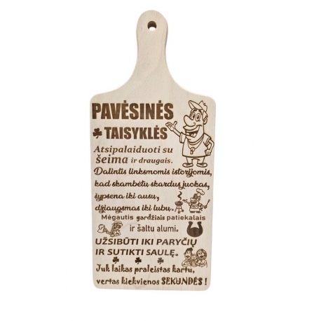 PJAUSTYMO LENTELĖ - PAVĖSINĖS TAISYKLĖS